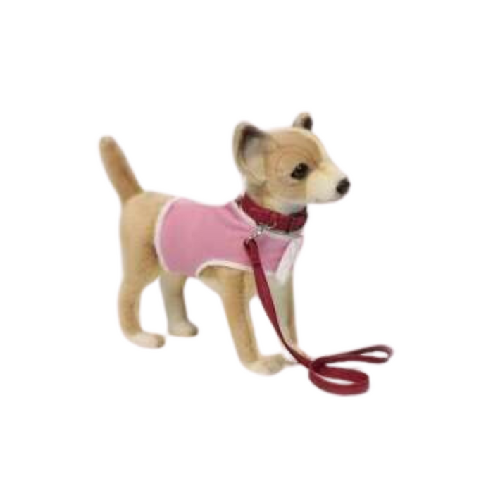 10.7" Chihuahua Stuffed Animal With Pink Coat & Leash Stuffed Animal - The Well Appointed House