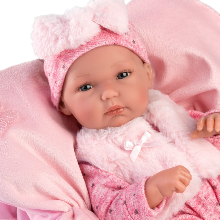 13.8" Newborn Tia with Flower Cushion - The Well Appointed House