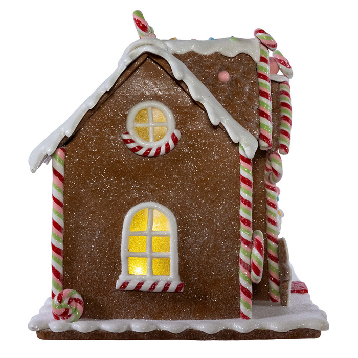 8.46" Battery Operated LED Lighted Gingerbread Lollipop Shop - The Well Appointed House