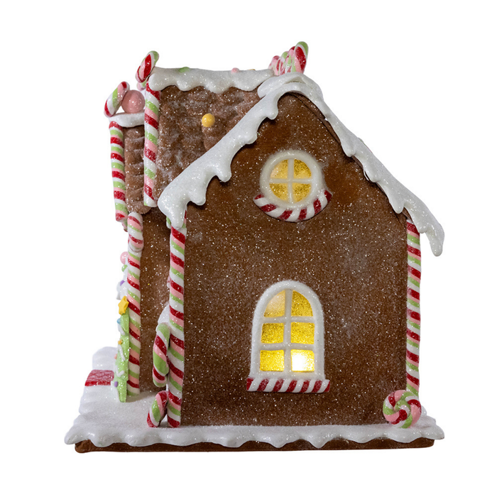 8.46" Battery Operated LED Lighted Gingerbread Lollipop Shop - The Well Appointed House