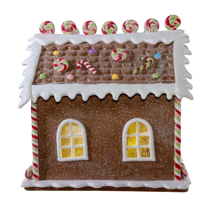 8.46" Battery Operated LED Lighted Gingerbread Lollipop Shop - The Well Appointed House