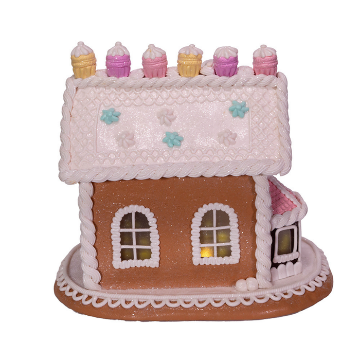 9" Battery-Operated LED Gingerbread Cake House - The Well Appointed House
