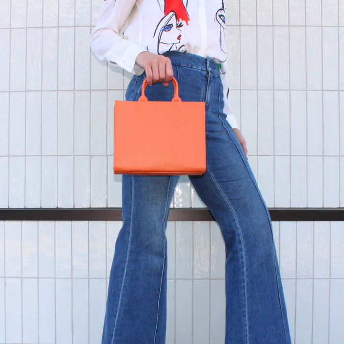 Adelaide Leather Handbag in Orange - The Well Appointed House