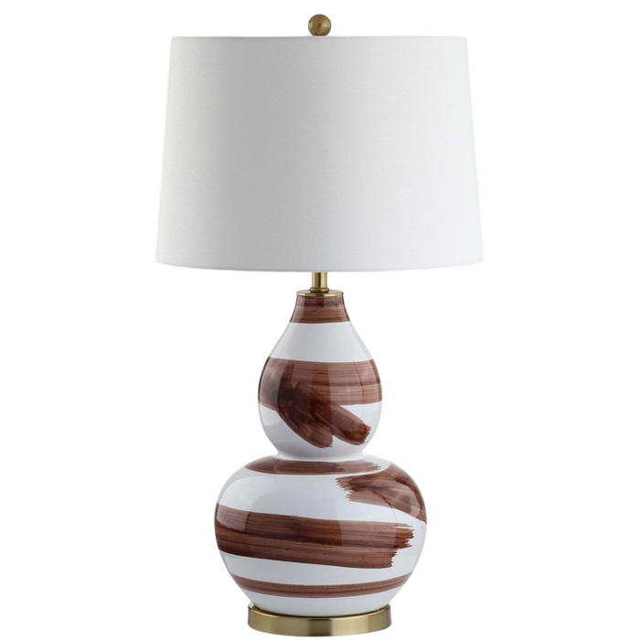 Aileen Table Lamp in Brown and White - The Well Appointed House