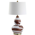 Aileen Table Lamp in Brown and White - The Well Appointed House
