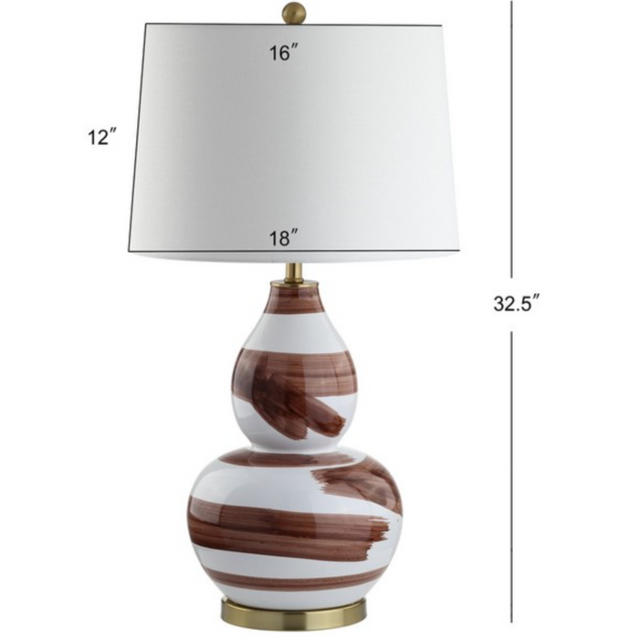 Aileen Table Lamp in Brown and White - The Well Appointed House
