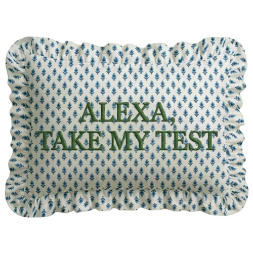 "Alexa" Ruffled Embroidered Pillow - The Well Appointed House