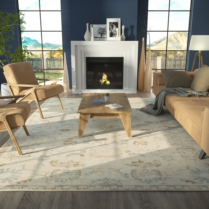 Ana Beige Wool Area Rug - The Well Appointed House