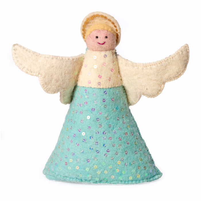 Angel Christmas Tree Topper in Blue - The Well Appointed House