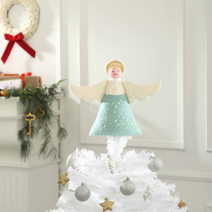 Angel Christmas Tree Topper in Blue - The Well Appointed House