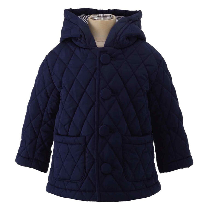 Baby Boys Navy Quilted Jacket - The Well Appointed House