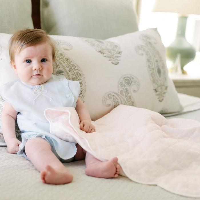 Baby Hand Quilted Satin Blanket - The Well Appointed House