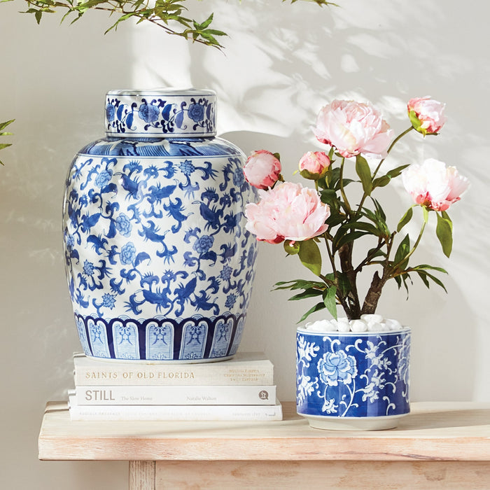Barclay Butera Dynasty Blossom Lidded Jar - The Well Appointed House