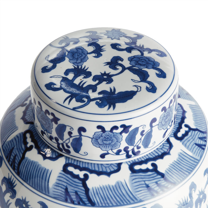 Barclay Butera Dynasty Blossom Lidded Jar - The Well Appointed House