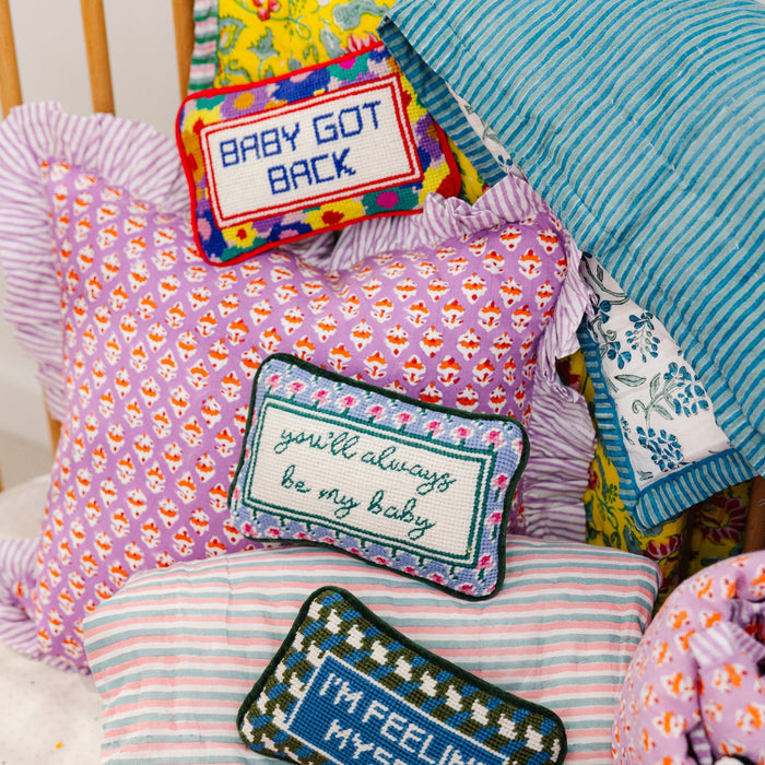 Be My Baby Mini Needlepoint Pillow - The Well Appointed House