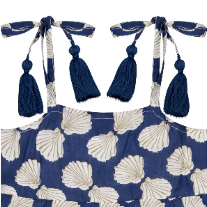 Bella Girl's Sundress Shell Beach Navy - The Well Appointed House