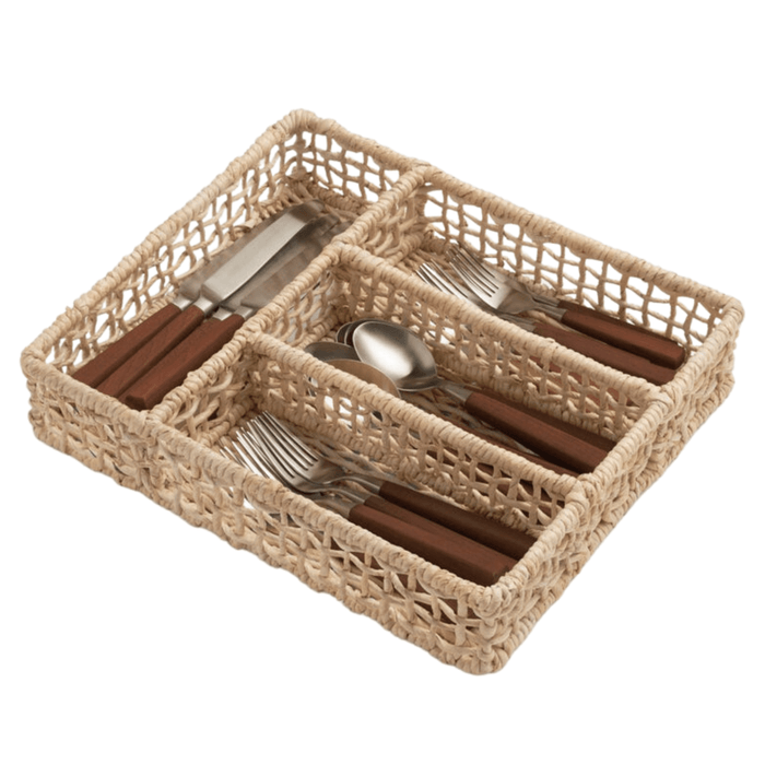 Bleached Banana Bark Flatware Tray - Flatware - The Well Appointed House