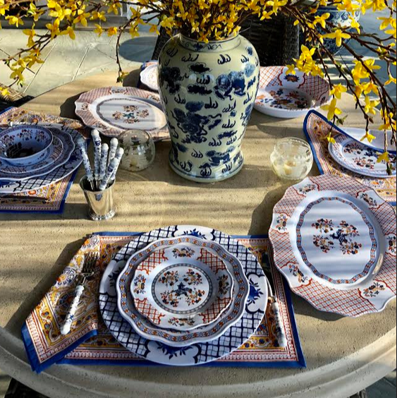 Blooming Sunset Pagoda Melamine Dinnerware Collection - The Well Appointed House