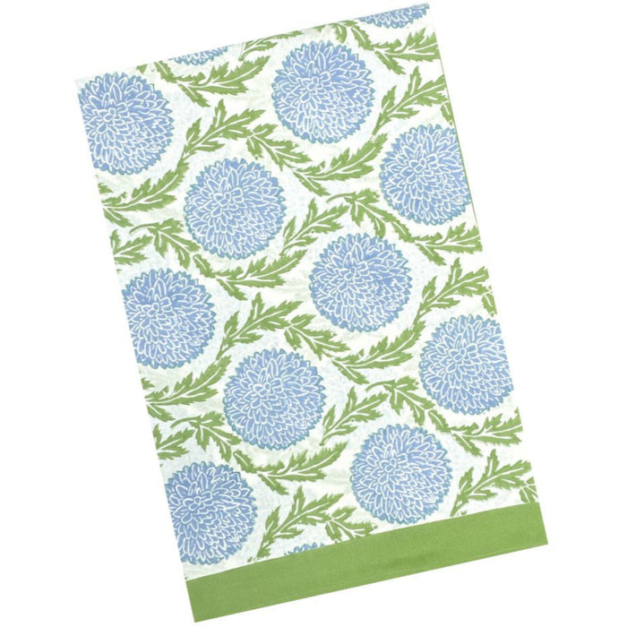 Blue and Green Flowers & Vines Tablecloth - The Well Appointed House