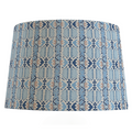 Blue Ikat Patterned Lampshade in Lakeside - The Well Appointed House
