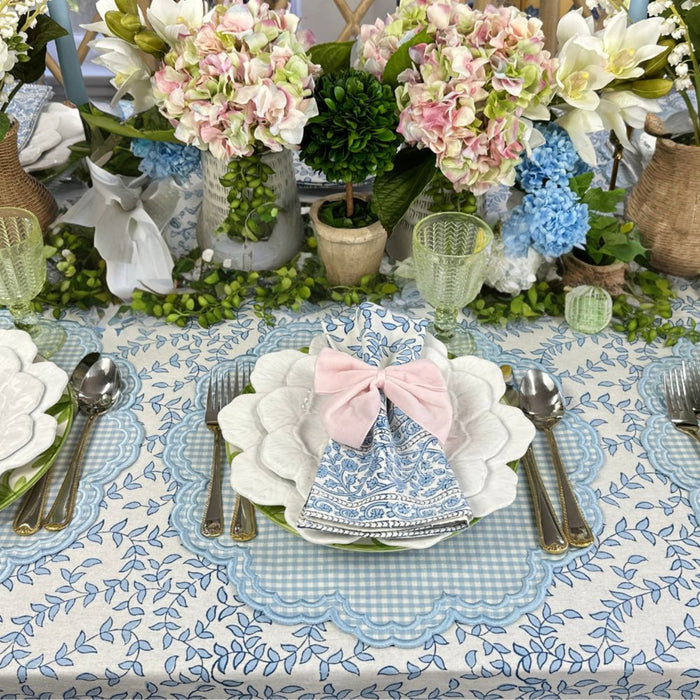Blue Leaves Tablecloth  - The Well Appointed House