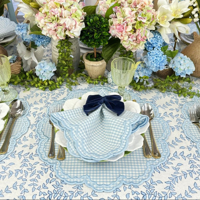 Blue Leaves Tablecloth  - The Well Appointed House