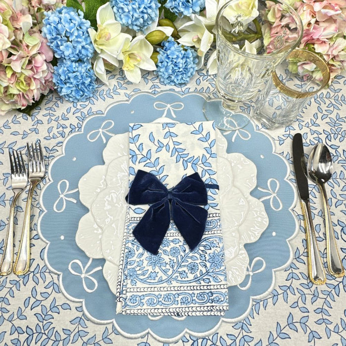 Blue Leaves Tablecloth  - The Well Appointed House