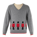 Boys Soldier Intarsia V-Neck Sweater - The Well Appointed House