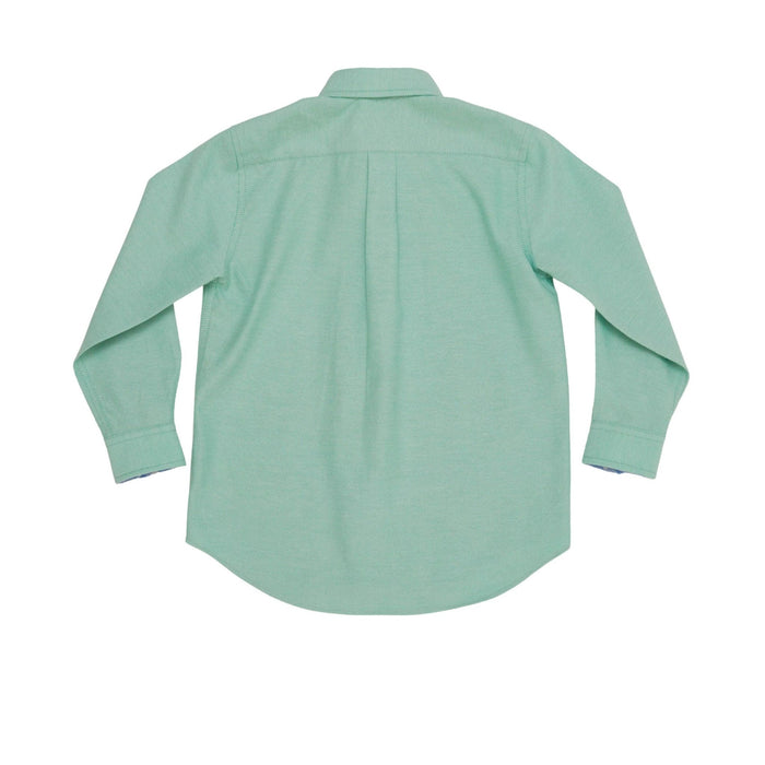 Brooks Button Down in Academy Green with Blue Gingham - The Well Appointed House