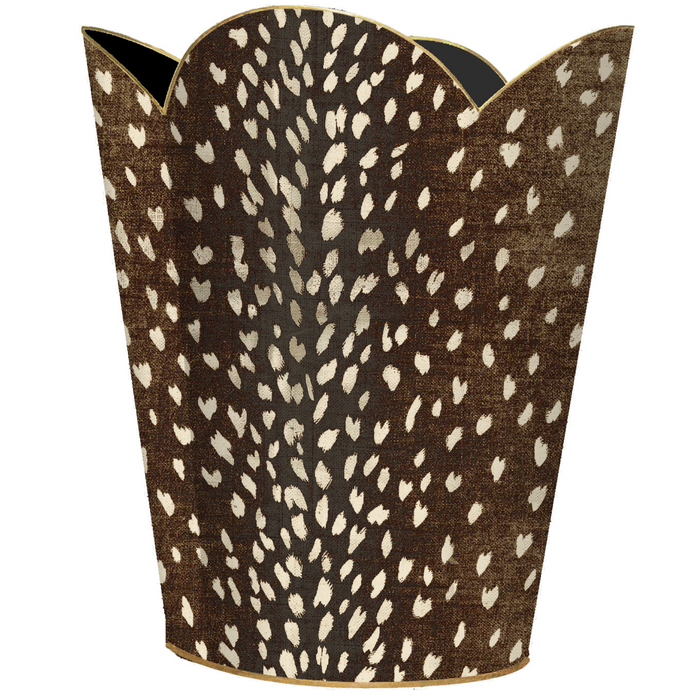 Brown Antelope Wastebasket and Optional Tissue Box Cover - Wastebasket Sets - The Well Appointed House