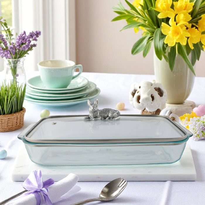 Bunny Lid with Pyrex 3 quart Baking Dish - The Well Appointed House