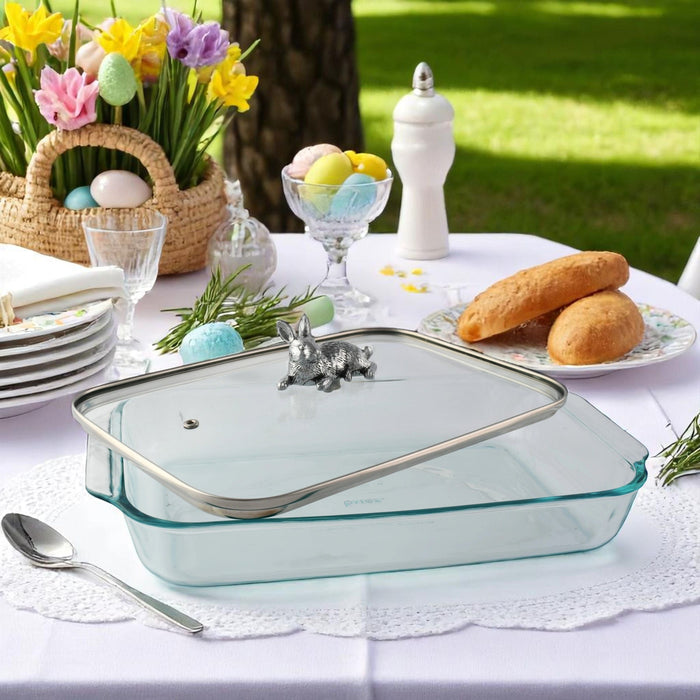Bunny Lid with Pyrex 3 quart Baking Dish - The Well Appointed House