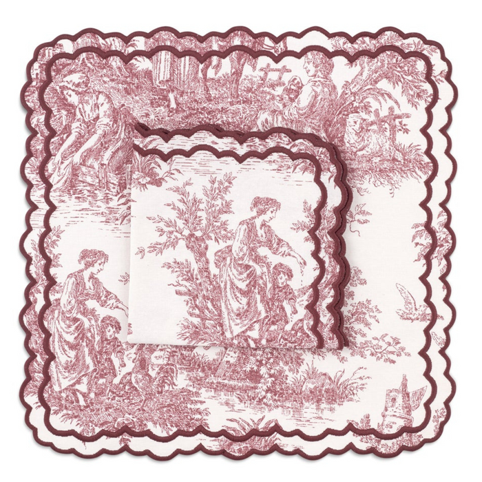 Burgundy Elise Placemat & Napkin Set