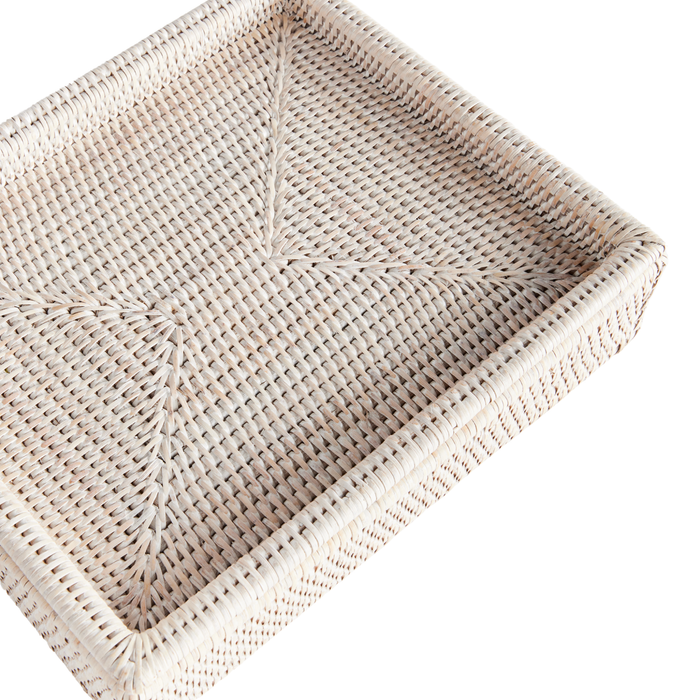 Burma Rattan Lidded Letter Box - The Well Appointed House