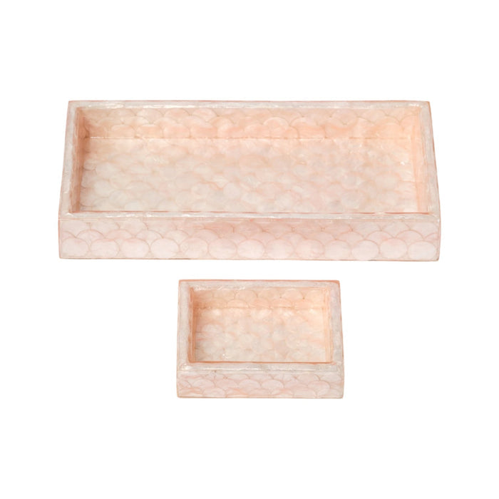 Capiz Trays, Pink, Set of Two - The Well Appointed House
