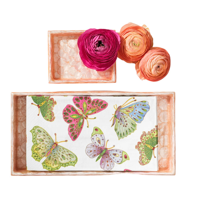 Capiz Trays, Pink, Set of Two - The Well Appointed House