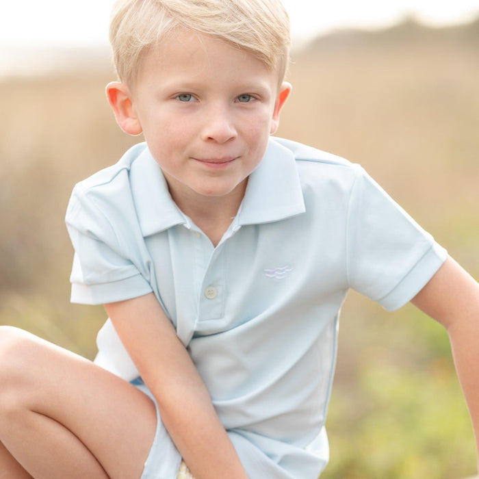 Carter Polo in Bailey's Bay Blue - The Well Appointed House