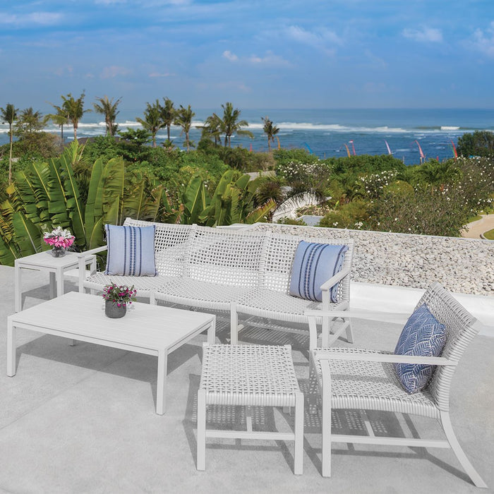 Catherine Aluminum Outdoor Club Ottoman - The Well Appointed House