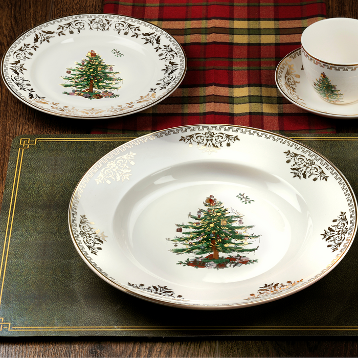 Christmas Tree Gold 8 Inch Salad Plate - The Well Appointed House