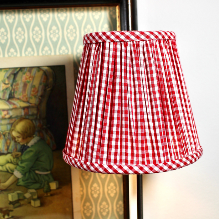 Cordless Empire Shade Cover in Gingham Red - The Well Appointed House