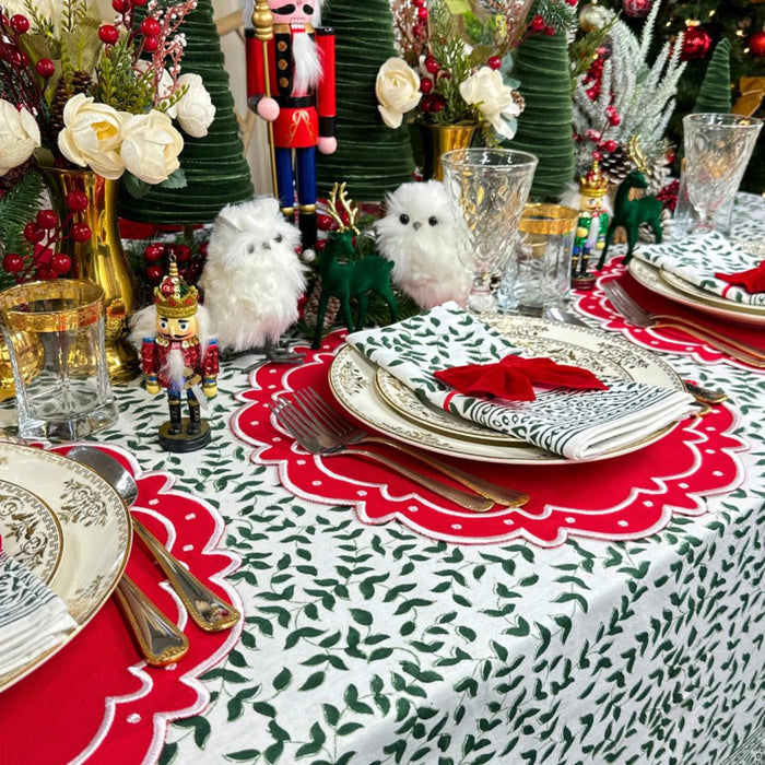 Dark Green Leaves Tablecloth - The Well Appointed House