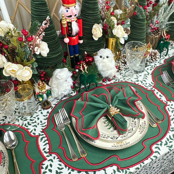 Dark Green Leaves Tablecloth - The Well Appointed House