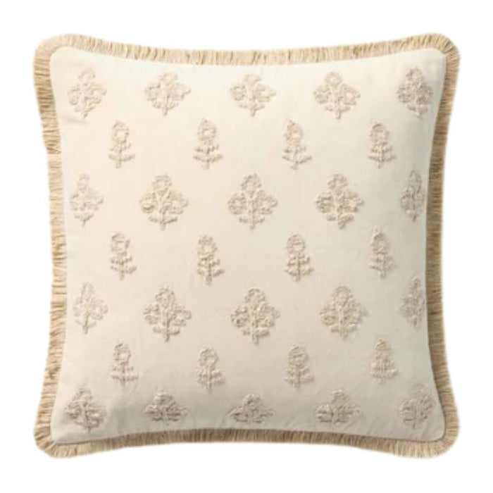 Darla Ivory Embroidered Pillow