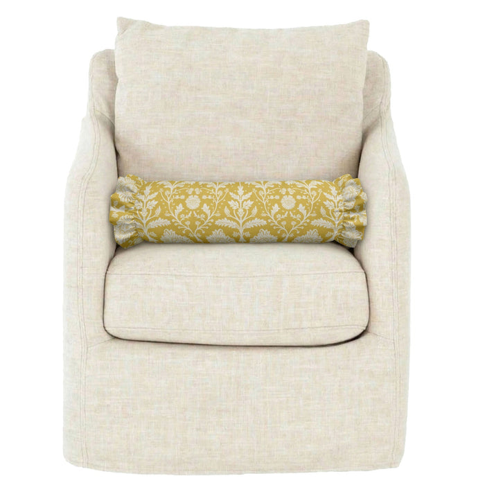 Delia Ruffled Bolster Pillow - The Well Appointed House