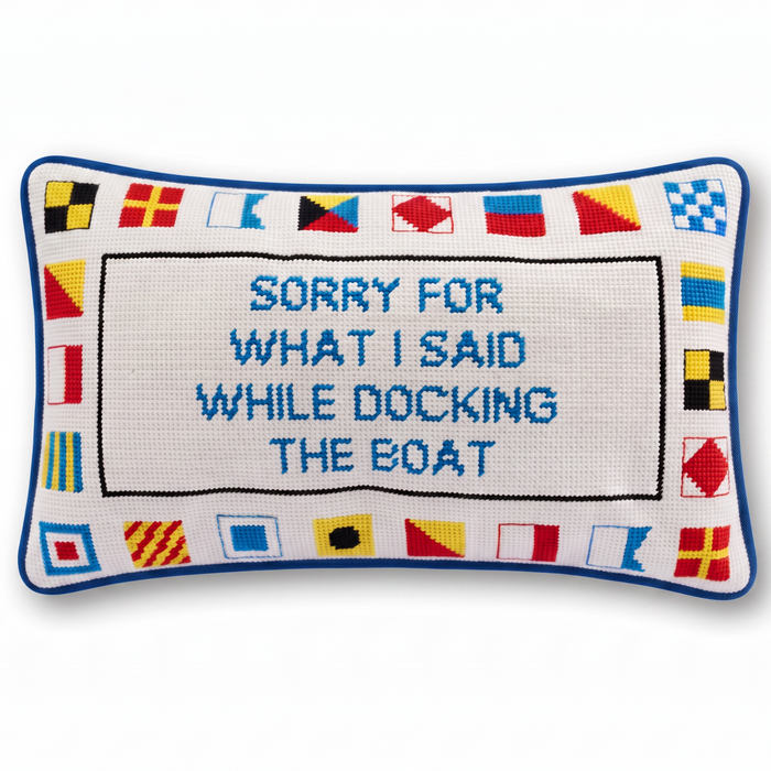 Docking The Boat Needlepoint Pillow - The Well Appointed House