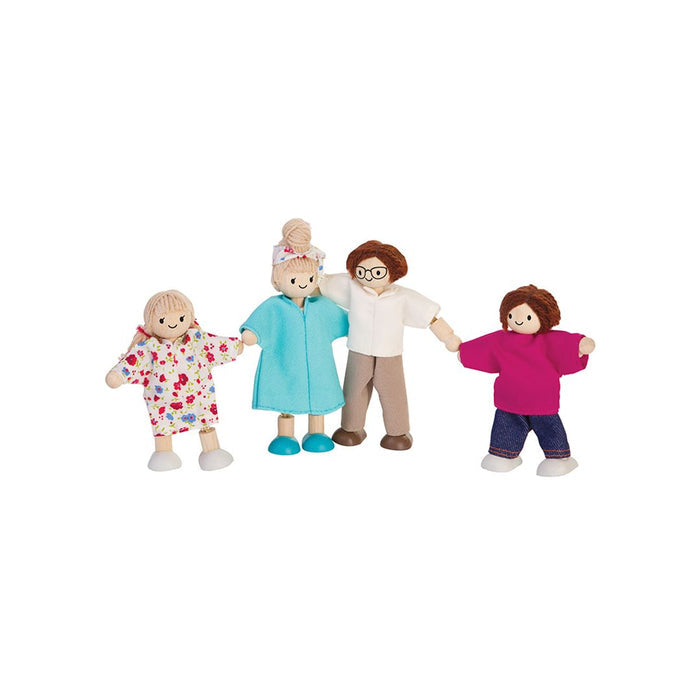 Doll Family - Light Skin Tone - Brown Hair Wooden Kids Toy - The Well Appointed House