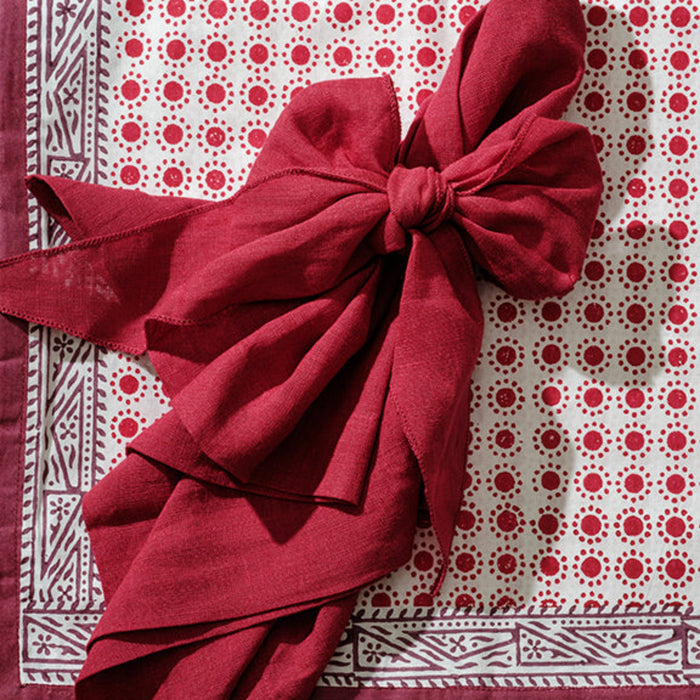 Dot Print Tablecloth, Red - The Well Appointed House