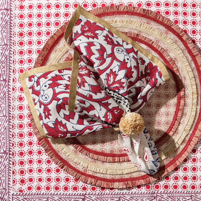 Dot Print Tablecloth, Red - The Well Appointed House