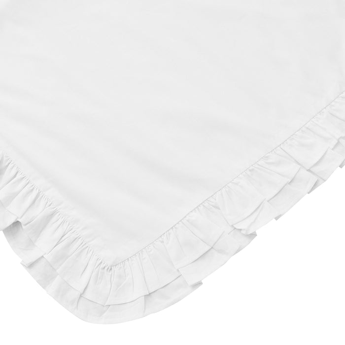 Double Ruffle Cotton Percale Duvet Set - The Well Appointed House