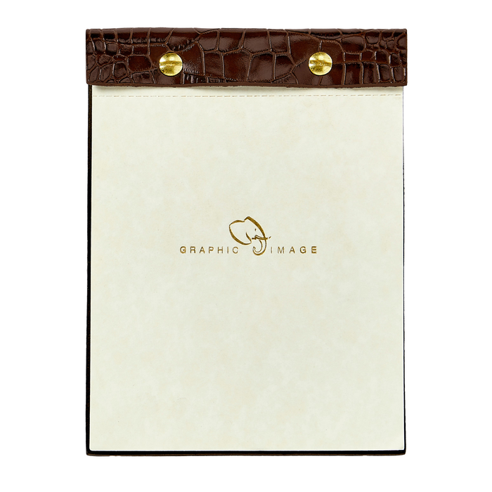Embossed Croc Leather Desk Notepad - The Well Appointed House